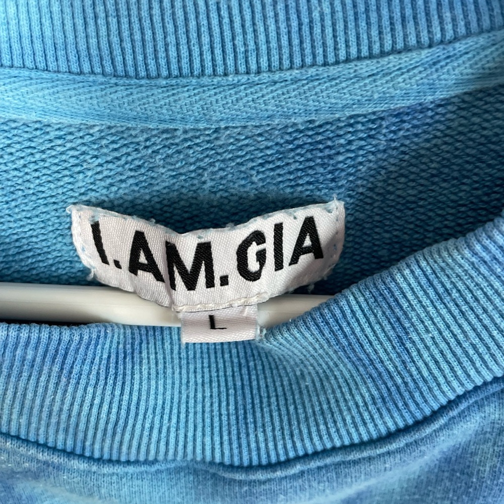 I AM GIA Taja Tie-Dye Blue Crewneck Sweatshirt Size L 100% Cotton - Picture 2 of 5
